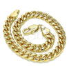 Oro Laminado Basic Bracelet, Gold Filled Style Miami Cuban Design, Polished, Golden Finish, 04.63.1400.08