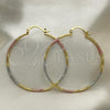 Oro Laminado Large Hoop, Gold Filled Style Diamond Cutting Finish, Tricolor, 02.168.0039.1.50