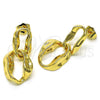 Oro Laminado Dangle Earring, Gold Filled Style Chunky Design, Polished, Golden Finish, 02.163.0223