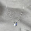 Sterling Silver Fancy Necklace, Evil Eye and Snake Design, with White Crystal, Polished, Silver Finish, 04.402.0001.18