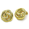 Oro Laminado Stud Earring, Gold Filled Style Chunky Design, Polished, Golden Finish, 02.163.0252