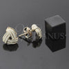 Oro Laminado Stud Earring, Gold Filled Style Love Knot Design, White Enamel Finish, Golden Finish, 5.126.054.3 *PROMO*