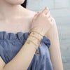 Oro Laminado Charm Bracelet, Gold Filled Style San Benito Design, Diamond Cutting Finish, Tricolor, 03.351.0025.07