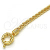 Oro Laminado Basic Bracelet, Gold Filled Style Rat Tail and Greek Key Design, Polished, Golden Finish, 03.179.0028.08