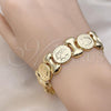 Oro Laminado Fancy Bracelet, Gold Filled Style Hugs and Kisses Design, Polished, Golden Finish, 03.331.0238.09