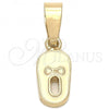 Oro Laminado Fancy Pendant, Gold Filled Style Shoes Design, White Enamel Finish, Golden Finish, 05.163.0058.1