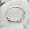 Sterling Silver Individual Bangle, Ball Design, Polished, Silver Finish, 07.409.0004