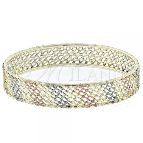 Oro Laminado Individual Bangle, Gold Filled Style Polished, Tricolor, 07.54.0004.06 (12 MM Thickness, Size 6 - 2.75 Diameter)