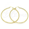 Oro Laminado Extra Large Hoop, Gold Filled Style Diamond Cutting Finish, Golden Finish, 02.213.0150.70