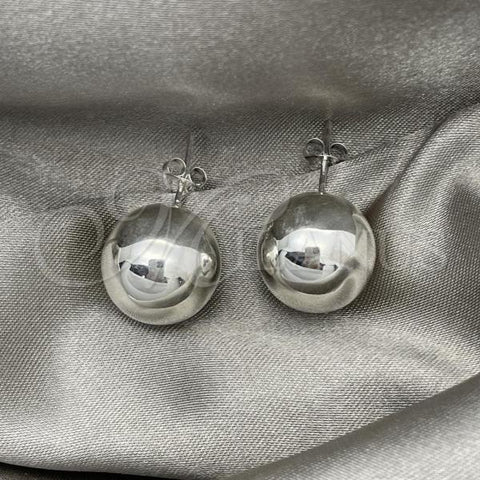 Sterling Silver Stud Earring, Ball Design, Polished, Silver Finish, 02.401.0055.14