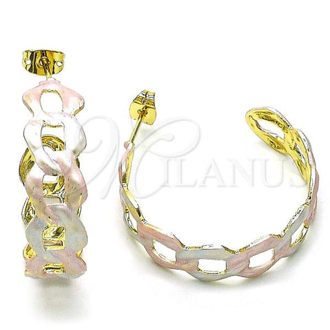Oro Laminado Medium Hoop, Gold Filled Style Polished, Tricolor, 02.213.0553.30