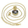 Oro Laminado Pendant Necklace, Gold Filled Style Heart Design, with Paradise Shine and Aurore Boreale Swarovski Crystals, Polished, Golden Finish, 04.239.0044.2.18