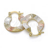 Oro Laminado Small Hoop, Gold Filled Style Diamond Cutting Finish, Tricolor, 02.65.2624.20