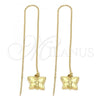 Oro Laminado Threader Earring, Gold Filled Style Butterfly Design, Golden Finish, 5.113.003