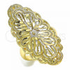 Oro Laminado Elegant Ring, Gold Filled Style Star Design, Diamond Cutting Finish, Golden Finish, 01.233.0007.07 (Size 7)