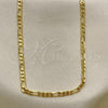 Oro Laminado Basic Necklace, Gold Filled Style Figaro Design, Polished, Golden Finish, 04.213.0144.16