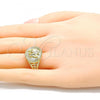 Oro Laminado Elegant Ring, Gold Filled Style Elephant Design, Polished, Golden Finish, 01.351.0010.08 (Size 8)