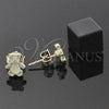 Oro Laminado Stud Earring, Gold Filled Style Teddy Bear Design, Yellow Enamel Finish, Golden Finish, 02.64.0403 *PROMO*