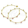 Oro Laminado Large Hoop, Gold Filled Style Evil Eye Design, Red Enamel Finish, Golden Finish, 02.213.0219.2.50