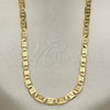 Oro Laminado Basic Necklace, Gold Filled Style Mariner Design, Diamond Cutting Finish, Golden Finish, 5.222.030.28
