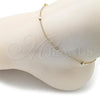 Oro Laminado Basic Anklet, Gold Filled Style Rolo and Ball Design, Polished, Golden Finish, 04.213.0325.09