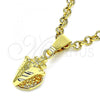 Oro Laminado Fancy Pendant, Gold Filled Style Diamond Cutting Finish, Golden Finish, 5.180.041