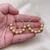 Oro Laminado Medium Hoop, Gold Filled Style Ball and Hollow Design, Matte Finish, Golden Finish, 02.170.0463.35