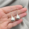 Sterling Silver Dangle Earring, Teardrop Design, Polished, Silver Finish, 02.395.0020