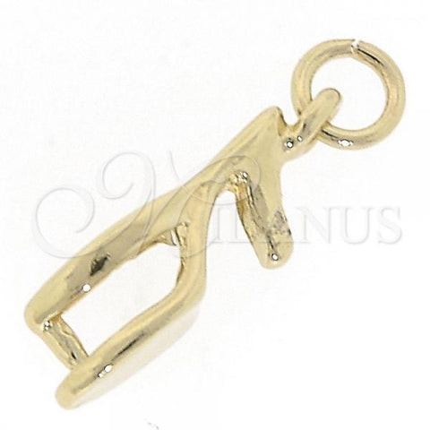 Oro Laminado Fancy Pendant, Gold Filled Style Shoes Design, Golden Finish, 5.179.040