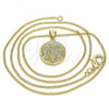 Oro Laminado Pendant Necklace, Gold Filled Style Guadalupe Design, Polished, Golden Finish, 04.341.0043.20