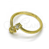 Oro Laminado Multi Stone Ring, Gold Filled Style Pineapple Design, with White Cubic Zirconia, Polished, Golden Finish, 01.284.0080