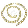 Oro Laminado Basic Anklet, Gold Filled Style Figaro Design, Polished, Golden Finish, 04.213.0140.12