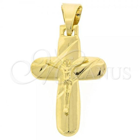 Oro Laminado Religious Pendant, Gold Filled Style Buffalo Design, Golden Finish, 42.019