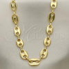 Oro Laminado Basic Necklace, Gold Filled Style Puff Mariner Design, Polished, Golden Finish, 04.326.0002.28