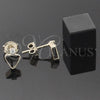 Oro Laminado Stud Earring, Gold Filled Style with  Cubic Zirconia, Golden Finish, 02.63.2253