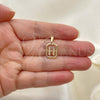 Oro Laminado Fancy Pendant, Gold Filled Style Initials Design, Polished, Golden Finish, 05.02.0069.8