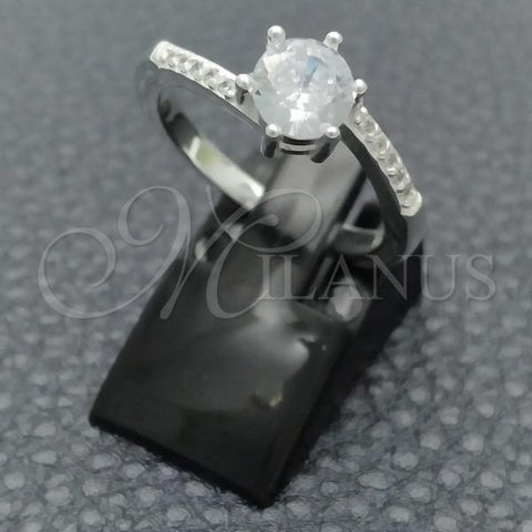 Sterling Silver Wedding Ring, with White Cubic Zirconia, Polished, Silver Finish, 01.398.0016.07
