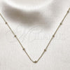 Oro Laminado Basic Necklace, Gold Filled Style Rolo and Ball Design, Polished, Golden Finish, 04.213.0248.22