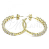 Oro Laminado Stud Earring, Gold Filled Style with White Cubic Zirconia, Polished, Golden Finish, 02.156.0537