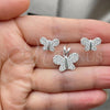 Sterling Silver Earring and Pendant Adult Set, Butterfly Design, Polished, Silver Finish, 10.398.0023