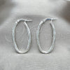 Sterling Silver Medium Hoop, Diamond Cutting Finish, Silver Finish, 02.389.0118.30