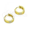 Oro Laminado Huggie Hoop, Gold Filled Style Polished, Tricolor, 02.213.0507.12