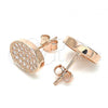 Sterling Silver Stud Earring, with White Cubic Zirconia, Polished, Rose Gold Finish, 02.369.0018.1