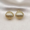 Oro Laminado Stud Earring, Gold Filled Style Chunky Design, Polished, Golden Finish, 02.213.0557