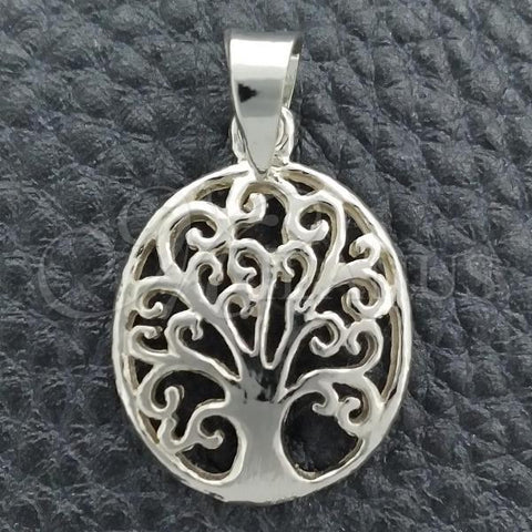 Sterling Silver Fancy Pendant, Polished, Silver Finish, 05.392.00011