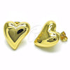 Oro Laminado Stud Earring, Gold Filled Style Chunky Design, Polished, Golden Finish, 02.213.0624