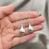 Sterling Silver Dangle Earring, Teardrop Design, Polished, Silver Finish, 02.395.0018