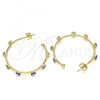 Oro Laminado Medium Hoop, Gold Filled Style Evil Eye Design, Blue Enamel Finish, Golden Finish, 02.213.0219.30