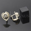 Oro Laminado Leverback Earring, Gold Filled Style Heart Design, with White Cubic Zirconia, Diamond Cutting Finish, Golden Finish, 5.127.052.2