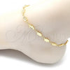 Oro Laminado Fancy Anklet, Gold Filled Style Hand of God Design, Polished, Golden Finish, 03.326.0017.10